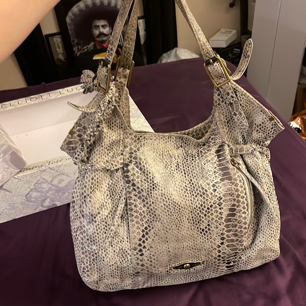 Elliot Luca bag in grey snake print